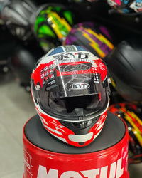 Capacete KYT TT Course Grand Prix Azul/Vermelho