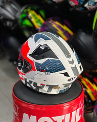 Capacete KYT TT Course Grand Prix Azul/Vermelho