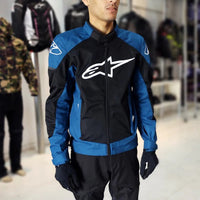 Jaqueta Alpinestars T-SPX Super Air Preta/Azul + Luva Alpinestars Reef