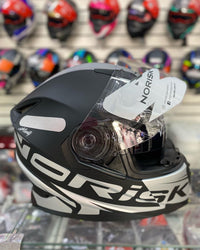 CAPACETE FF302 NORISK MANTY SOUL PRETO E BRANCO